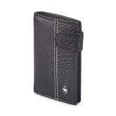 cartera piel  negra con cierre Simón lado